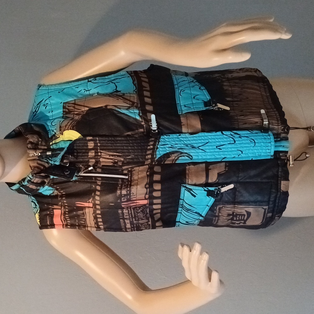 🔥🔥🔥Jamie Sadock Art deco Anine Puffer Vest M Rare - Picture 7 of 13